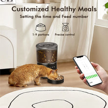 4L Automatic smart pet feeder for cats dogs with stainless steel bowl Customised healthy food 1-9 portions
