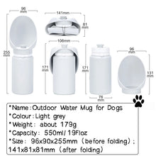 550ml Folding Pet Water Bottle – Portable Travel Mug for Dogs & Cats