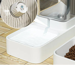 Automatic Pet Feeder & Water Dispenser with Gravity Food Storage Container for Cats and Dogs