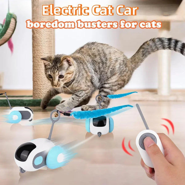 Interactive Cat Toy Car – Automatic Rolling Remote-Controlled Toy for Kittens & Cats, Fun Playtime Accessory