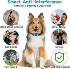 USB Rechargeable Anti-Bark Dog Collar – Ultrasonic & Vibration Training Device to Gently Stop Barking    Kitten Pups - No Shock Pet Friendly