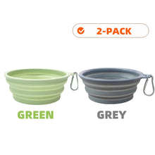 2pcs Collapsible Pet Silicone Dog Food Water Bowl Portable Folding Dishes with Carabiner