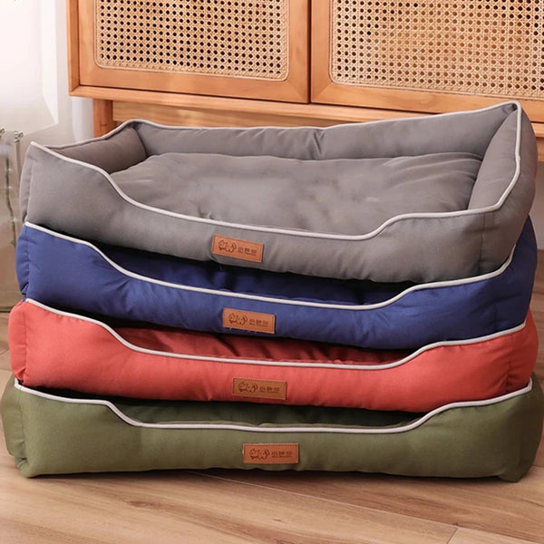 Four-Season Square Dog Bed – Large, Bite-Resistant, Soft & Thick Mattress, Waterproof Pet Sofa for Dogs & Cats