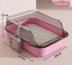 Kitty Sandbox Cat Litter Box Semi-enclosed Splash-proof cat cleaning Tray Bedpan