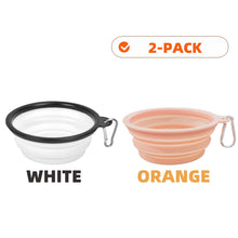 2pcs Collapsible Pet Silicone Dog Food Water Bowl Portable Folding Dishes with Carabiner