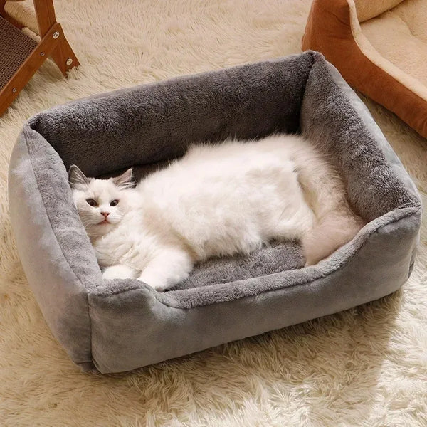 Cozy Cat & Dog Bed – Soft Cushion Basket House for Pets