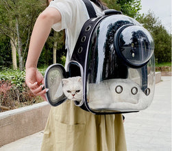 Space Capsule Pet Carrier Backpack – Breathable Transparent Travel Bag for Cats, Puppies