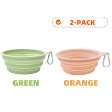 2pcs Collapsible Pet Silicone Dog Food Water Bowl Portable Folding Dishes with Carabiner