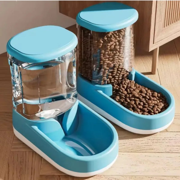 Automatic Gravity Pet Feeder & Water Dispenser, Large Capacity for Dog/Cat