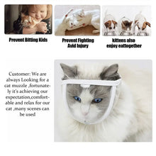 Breathable Clear Cat Muzzle – Adjustable Anti-Bite Head Cover for Grooming, Nail Trimming & Vet Visits