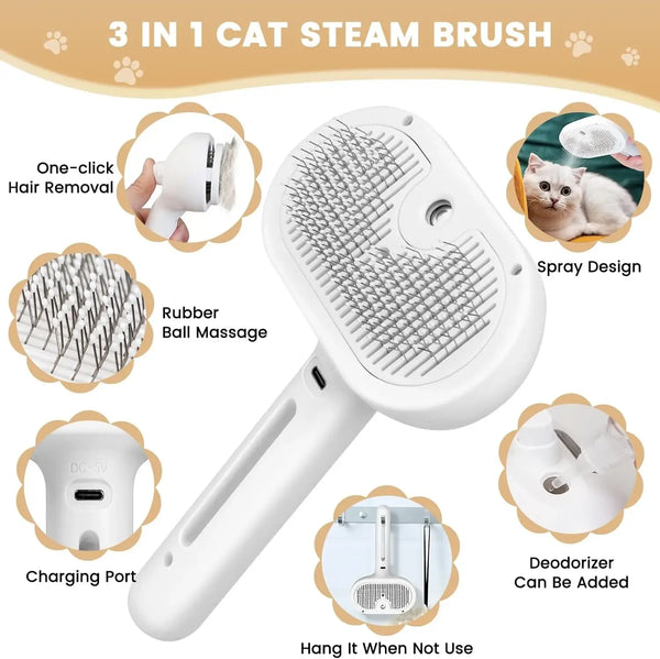 Pet Spray Grooming Comb – Water Steam Styling Tool for Dogs & Cats, Removes Loose Hair & Fluff