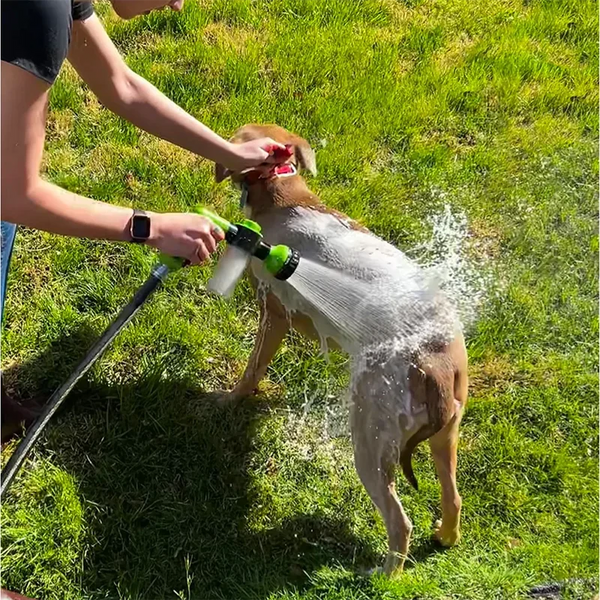 High-Pressure Dog Shower Sprayer – 3-Mode Adjustable Nozzle with Foam Soap