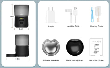 4L Automatic smart pet feeder for cats dogs with stainless steel bowl Customised healthy food 1-9 portions
