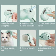 Dog & Cat Steam Massage Comb – Soft Round-Head Spray Brush for Hair Removal