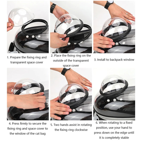 Space Capsule Pet Carrier Backpack – Breathable Transparent Travel Bag for Cats, Puppies