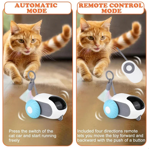 Interactive Cat Toy Car – Automatic Rolling Remote-Controlled Toy for Kittens & Cats, Fun Playtime Accessory