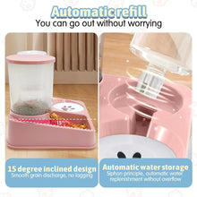 2 In 1 Automatic Cat Gravity Food & Water Dispenser Set Tilted Automatic