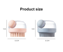 1pc Pet Bath Brush – Soft Silicone Grooming Tool with Shampoo Dispenser & Gentle Massage for Fur & Hair Cleaning