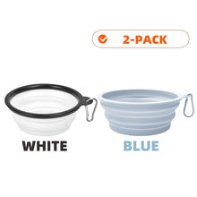 2pcs Collapsible Pet Silicone Dog Food Water Bowl Portable Folding Dishes with Carabiner