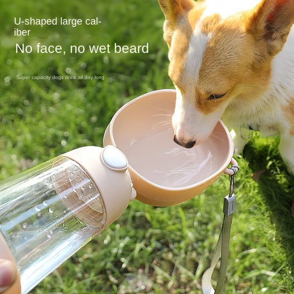 Portable Pet Travel Water Cup Bottle With Food Dispenser
