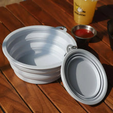 2pcs Collapsible Pet Silicone Dog Food Water Bowl Portable Folding Dishes with Carabiner