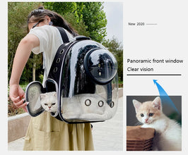 Space Capsule Pet Carrier Backpack – Breathable Transparent Travel Bag for Cats, Puppies