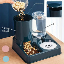2 In 1 Automatic Cat Gravity Food & Water Dispenser Set Tilted Automatic