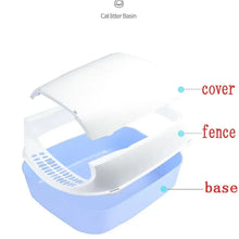 Kitty Sandbox Cat Litter Box Semi-enclosed Splash-proof cat cleaning Tray Bedpan