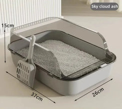 Kitty Sandbox Cat Litter Box Semi-enclosed Splash-proof cat cleaning Tray Bedpan