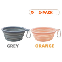 2pcs Collapsible Pet Silicone Dog Food Water Bowl Portable Folding Dishes with Carabiner