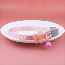 Pink Lace Pet Collar – Elegant Cat & Dog Choker with Bow, Hanging Bead & Bell