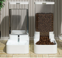 Automatic Pet Feeder & Water Dispenser with Gravity Food Storage Container for Cats and Dogs