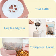 2 In 1 Automatic Cat Gravity Food & Water Dispenser Set Tilted Automatic