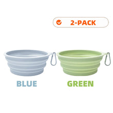 2pcs Collapsible Pet Silicone Dog Food Water Bowl Portable Folding Dishes with Carabiner