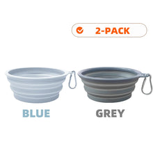 2pcs Collapsible Pet Silicone Dog Food Water Bowl Portable Folding Dishes with Carabiner