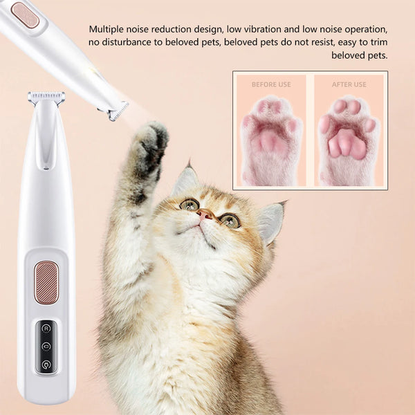 Newest Pet Paw Trimmer with Light – Waterproof Rechargeable Hair Clipper with LED Display for Dogs & Cats
