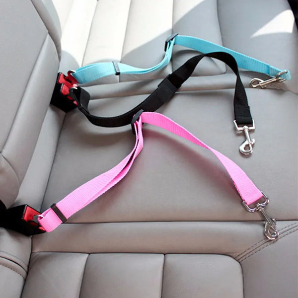 Adjustable Pet Cat Dog Car Seat Belt Harness Lead Clip Safety Lever Traction