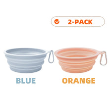 2pcs Collapsible Pet Silicone Dog Food Water Bowl Portable Folding Dishes with Carabiner