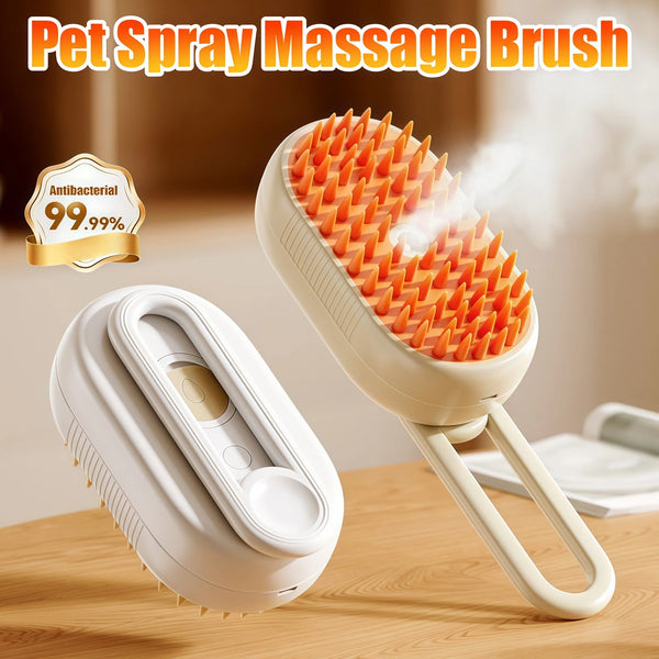 3 in 1 Cat Dog Spray Massage Brush -Pet Loss Hair Remover Steam Brush