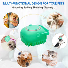 Pet Shampoo Brush (80ml) – Soft Silicone Bathing Scrubber & Massage Comb for Dogs & Cats with Short Hair