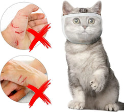 TONG Cat Anti-Bite Muzzle – Breathable Transparent Adjustable Helmet Mask for Nail Trimming