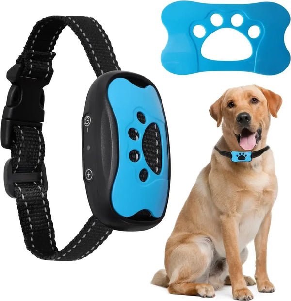 USB Rechargeable Anti-Bark Dog Collar – Ultrasonic & Vibration Training Device to Gently Stop Barking   <br> Kitten Pups - No Shock Pet Friendly