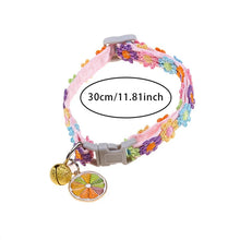 Fashion Rainbow Flower Cat Collar – Colorful Lace with Bell, Adjustable Buckle for Kittens & Puppies