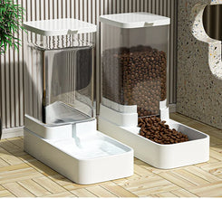 Automatic Pet Feeder & Water Dispenser with Gravity Food Storage Container for Cats and Dogs